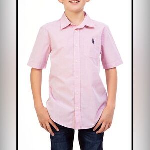 U.S. Polo Assn. Kids Pink Short Sleeve Button Up Shirt